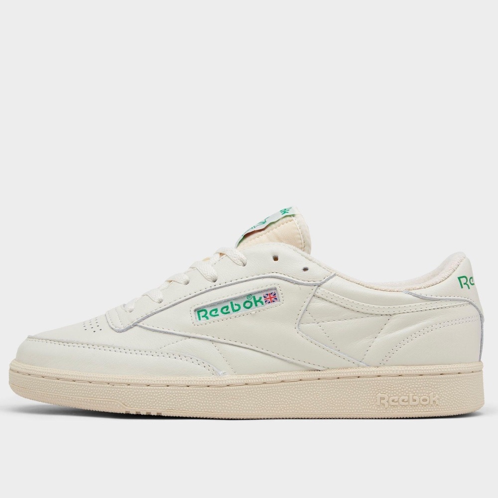 Reebok Off-White and Green Classic Sneakers